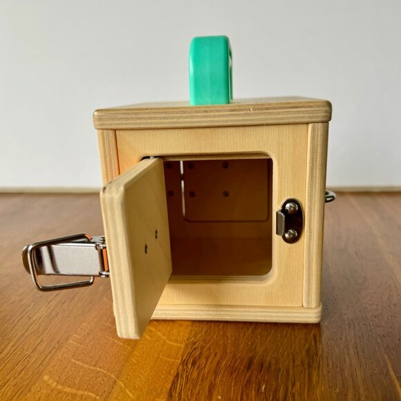 LOVEVERY The Lockbox Toddler Toy Latch Box Wooden Montessori - Picture 3 of 9